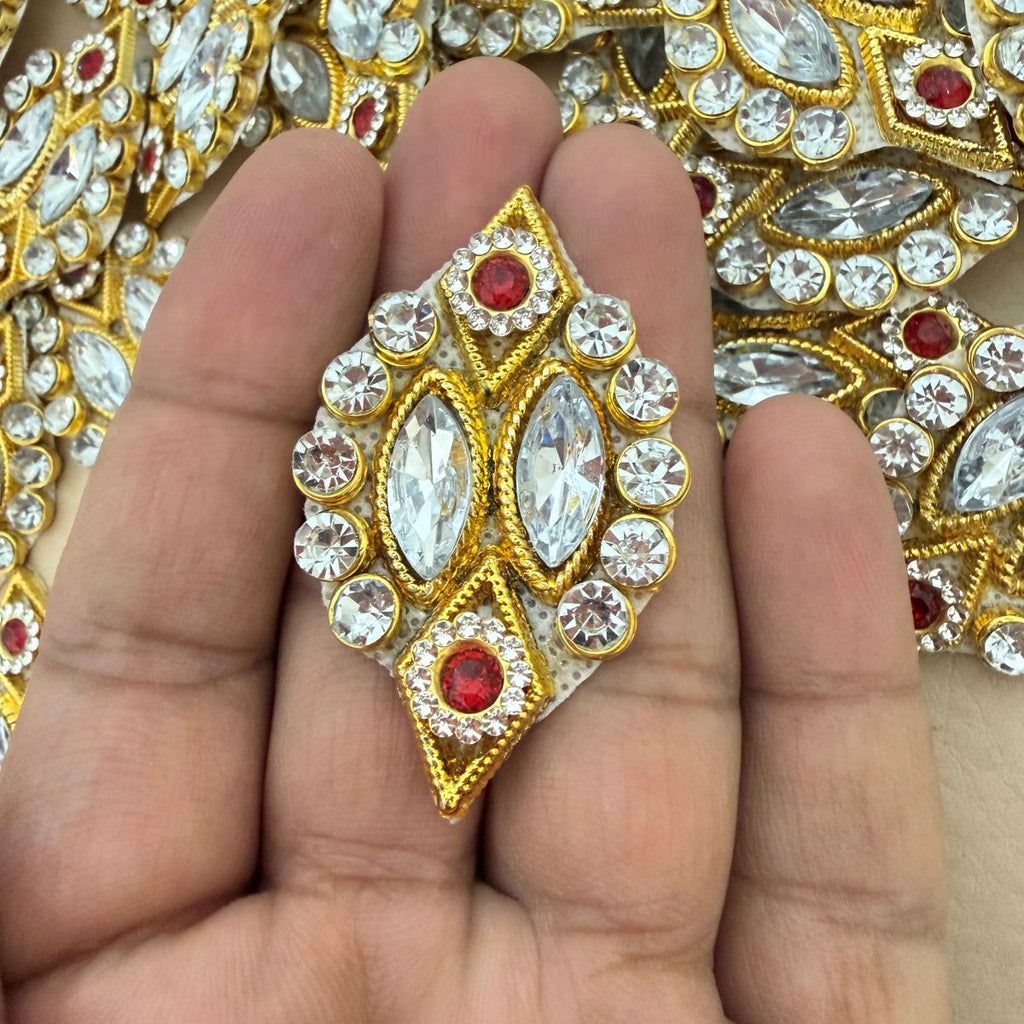 Gold  Crystal Diamond Applique Patch Pack of 10