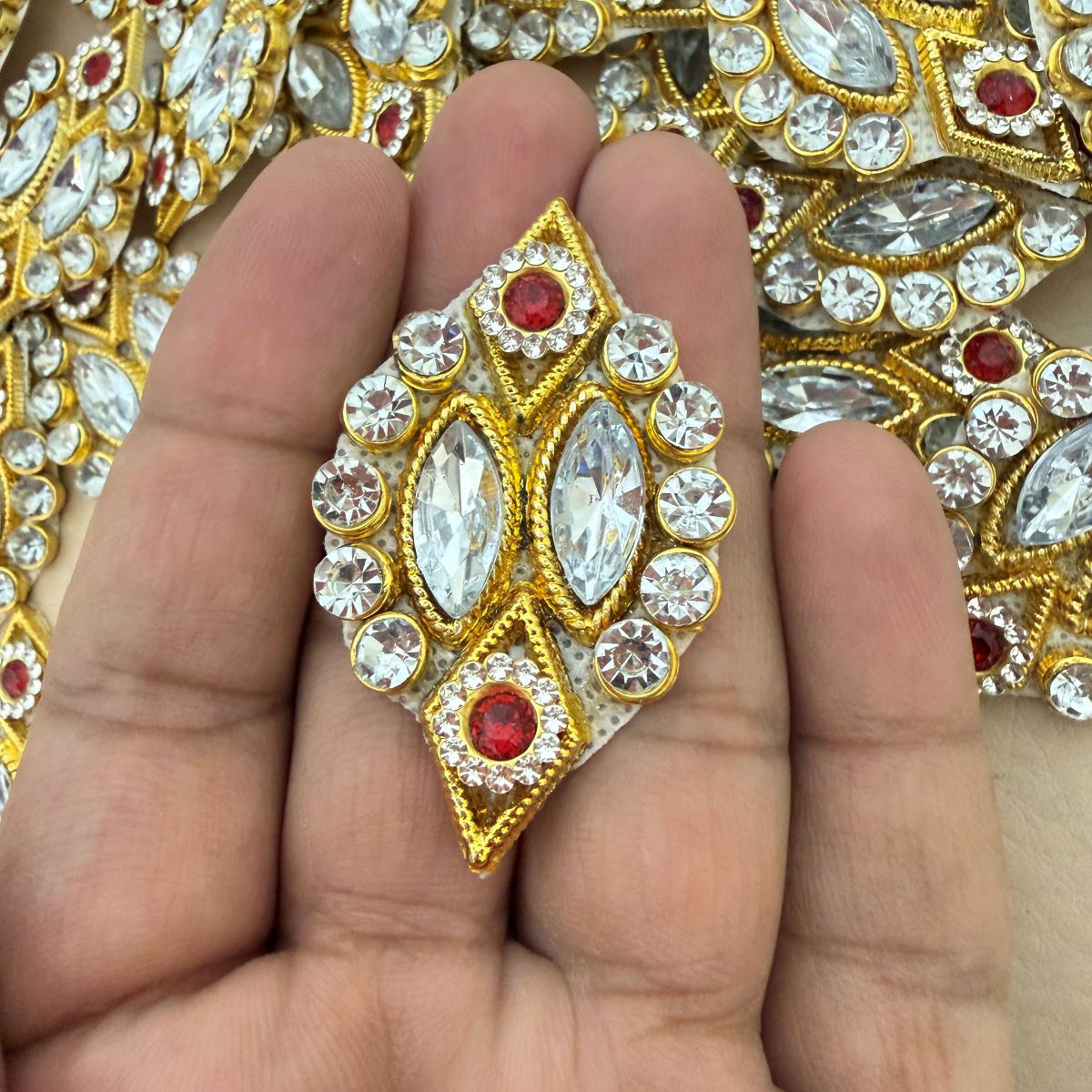 Gold  Crystal Diamond Applique Patch Pack of 10