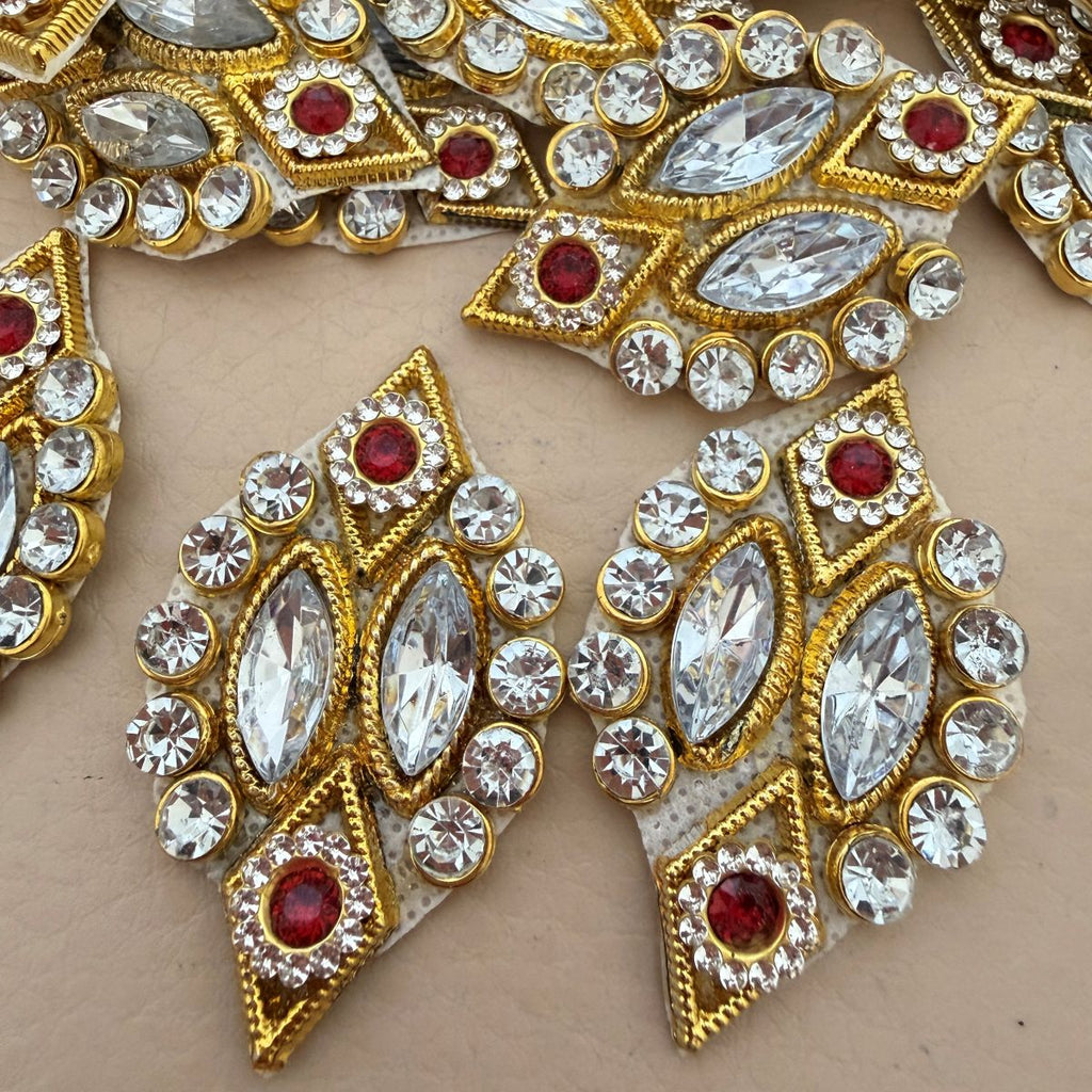 Gold  Crystal Diamond Applique Patch Pack of 10