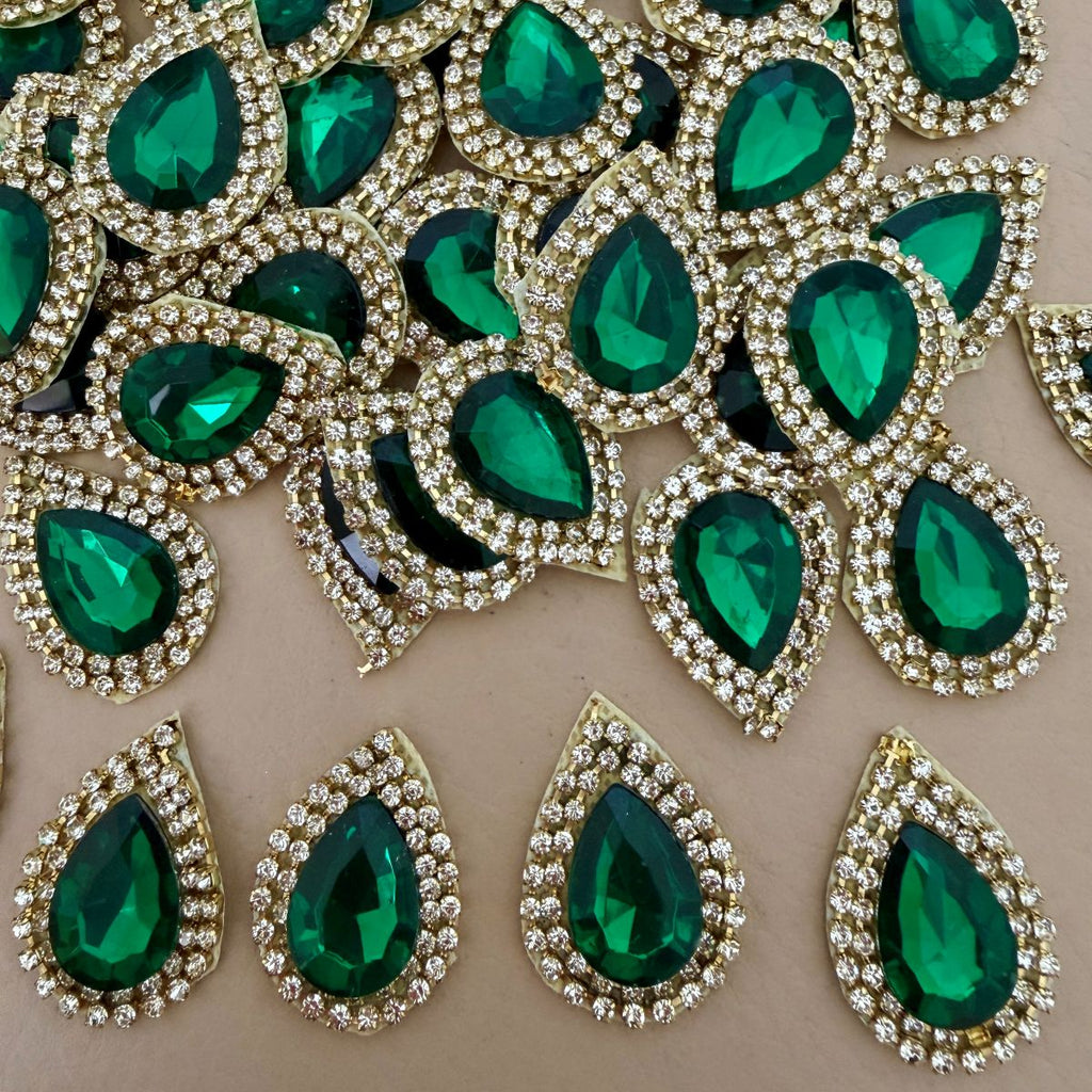Emerald Green Applique Patches for ethnic wear  Pack of 10