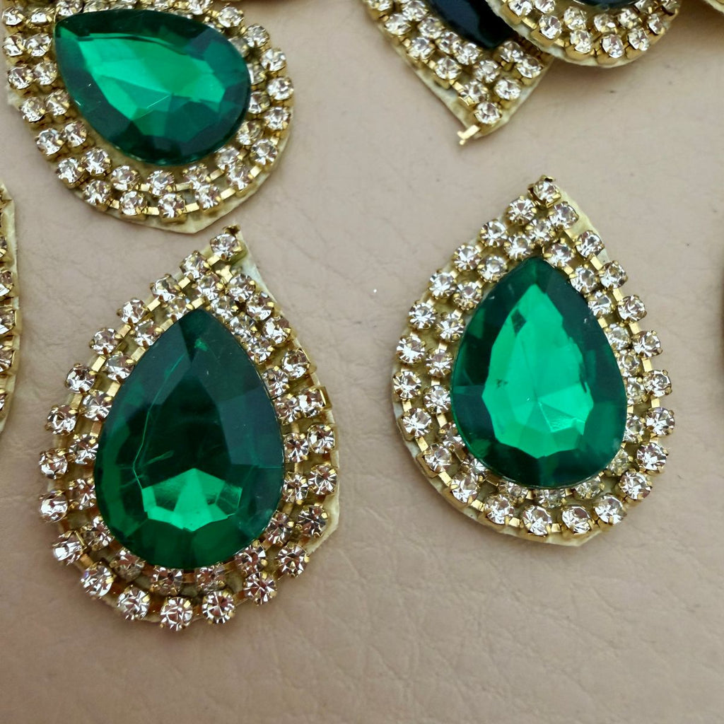 Emerald Green Applique Patches for ethnic wear  Pack of 10