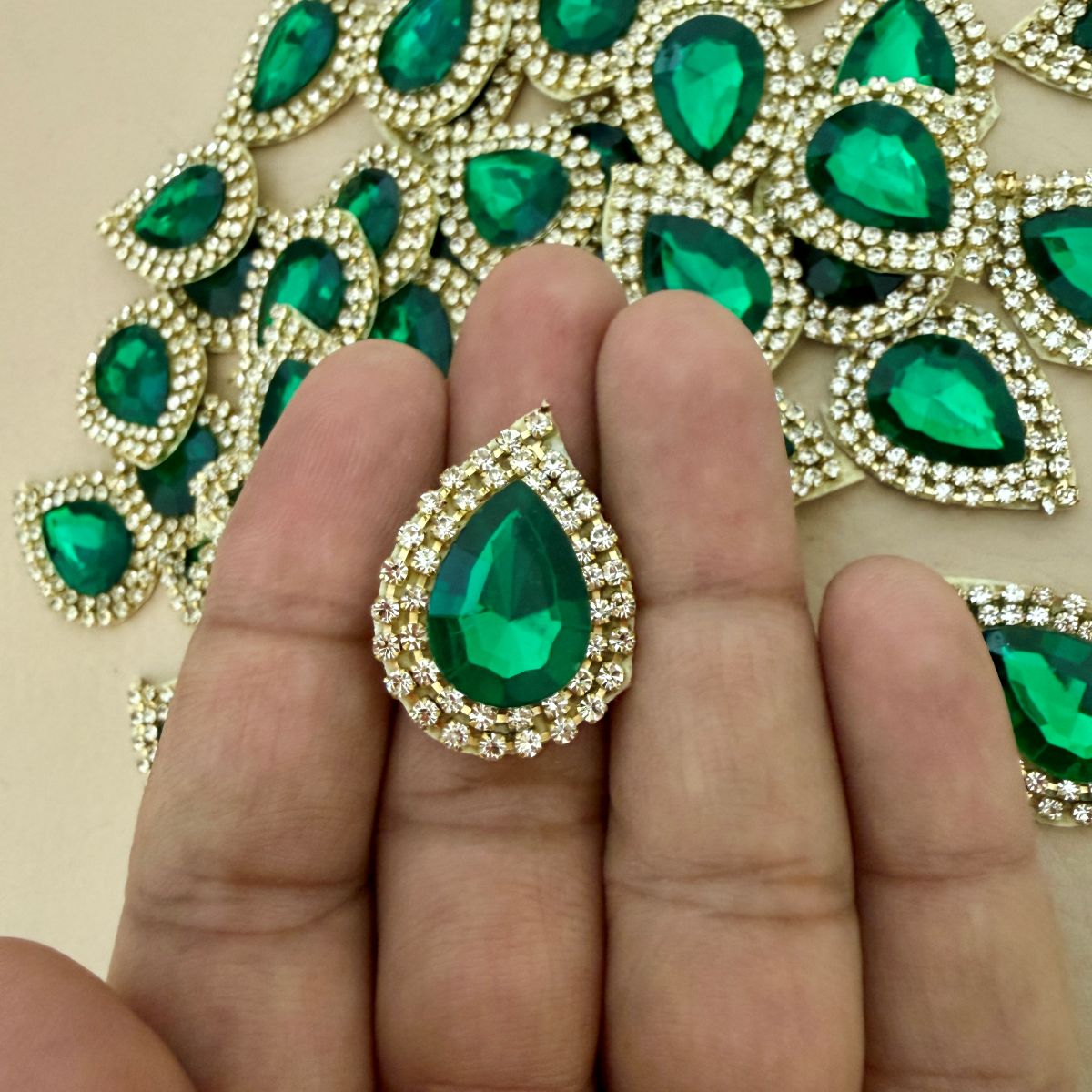 Emerald Green Applique Patches for ethnic wear  Pack of 10