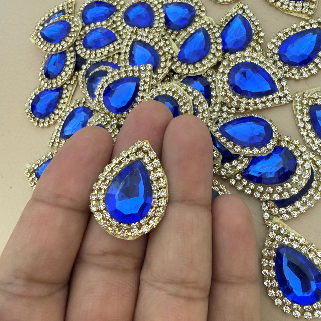 Royal Blue Applique ethnic wear Patches craft supplies Pack of 10