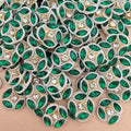 Emerald Green Crystal Appliques for Blouse embellished Home Decor Patch Pack of 25