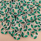 Emerald Green Crystal Appliques for Blouse embellished Home Decor Patch Pack of 25