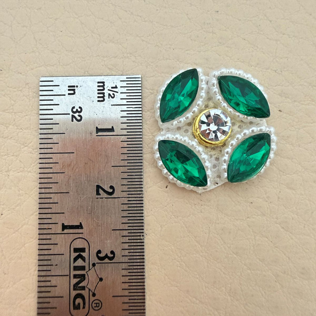 Emerald Green Crystal Appliques for Blouse embellished Home Decor Patch Pack of 25
