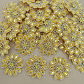 Yellow Sunflower Rhinestone & Pearl Embellishment Patch pack of 10