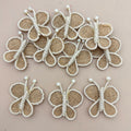 Rustic Burlap Butterfly Patches with Rope Border - Pack of 5