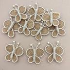 Rustic Burlap Butterfly Patches with Rope Border - Pack of 5