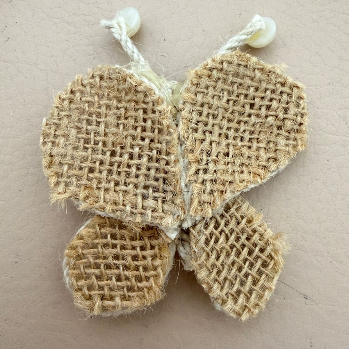 Rustic Burlap Butterfly Patches with Rope Border - Pack of 5