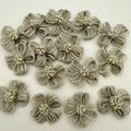 Handcrafted Jute Flower Patch Natural Burlap Appliqué - pack of 5