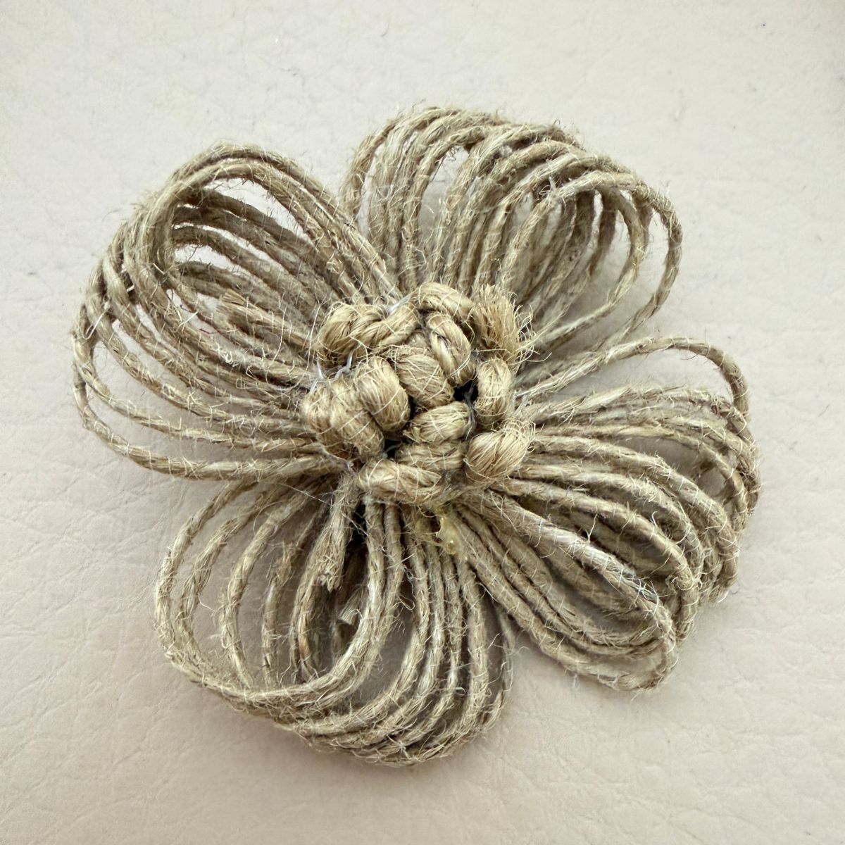 Handcrafted Jute Flower Patch Natural Burlap Appliqué - pack of 5