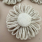 Jute Daisy Flower Patch Handcrafted Cord Appliqué Pack Of 5