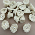 Handcrafted Burlap Rose Flower Patches For Rustic Decor Craft - Pack 0f 5