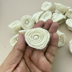 Handcrafted Burlap Rose Flower Patches For Rustic Decor Craft - Pack 0f 5