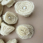 Handcrafted Burlap Rose Flower Patches For Rustic Decor Craft - Pack 0f 5