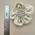 Ivory Burlap Jute Flower Appliqué for Bridal Decor Patch – Pack of 5