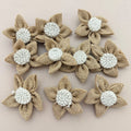 Handcrafted Natural Burlap Daisy Flower Patch Craft Supplies – Pack of 5