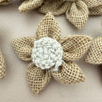 Handcrafted Natural Burlap Daisy Flower Patch Craft Supplies – Pack of 5