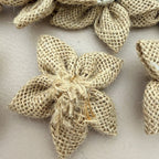 Handcrafted Natural Burlap Daisy Flower Patch Craft Supplies – Pack of 5
