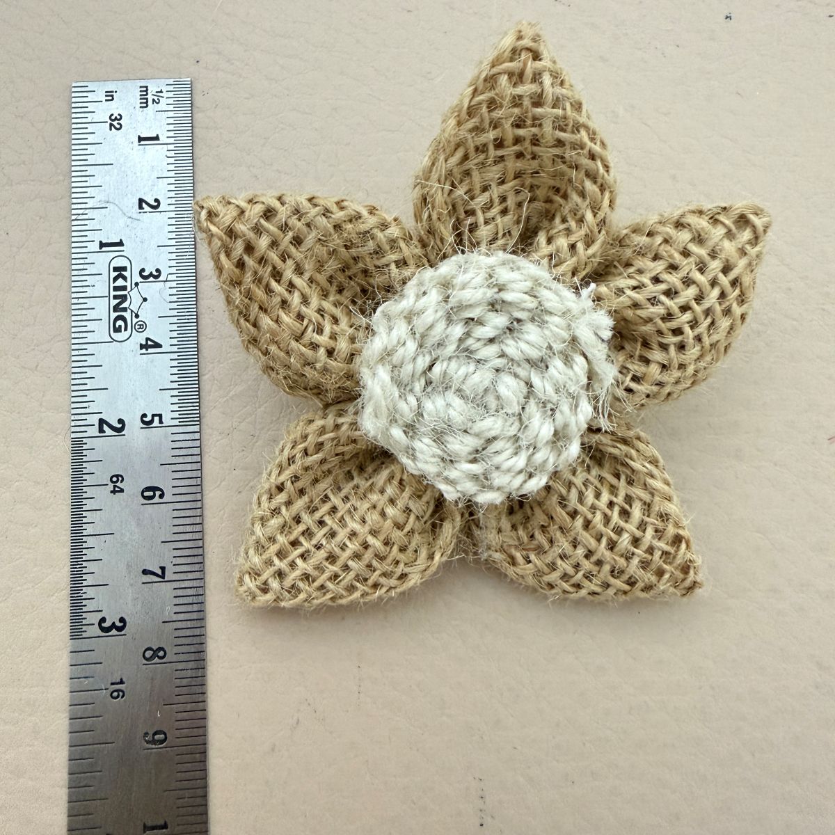 Handcrafted Natural Burlap Daisy Flower Patch Craft Supplies – Pack of 5