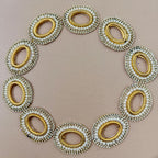 Oval Pearl & Rhinestone Embellishment Patch- pack of 10