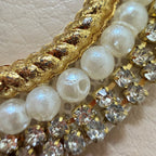 Oval Pearl & Rhinestone Embellishment Patch- pack of 10