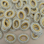Oval Pearl & Rhinestone Embellishment Patch- pack of 10