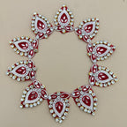 Red crystal and pearl embellished patch – bulk view