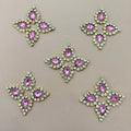 Pink Crystal Rhinestone ethnic wear Embellished Patch-pack of 25