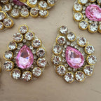 Pink Crystal Rhinestone ethnic wear Embellished Patch-pack of 25