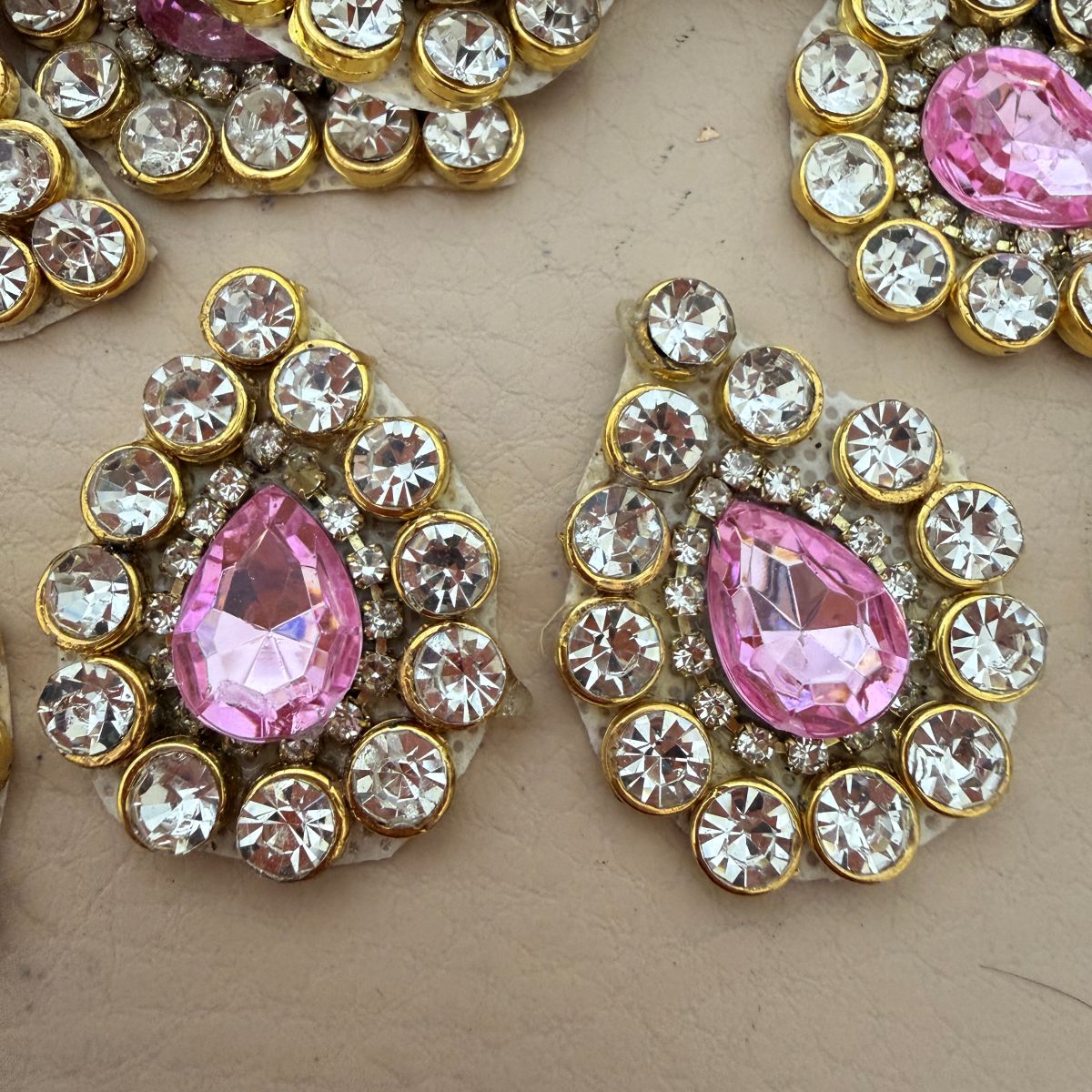 Pink Crystal Rhinestone ethnic wear Embellished Patch-pack of 25