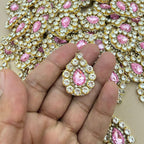 Pink Crystal Rhinestone ethnic wear Embellished Patch-pack of 25