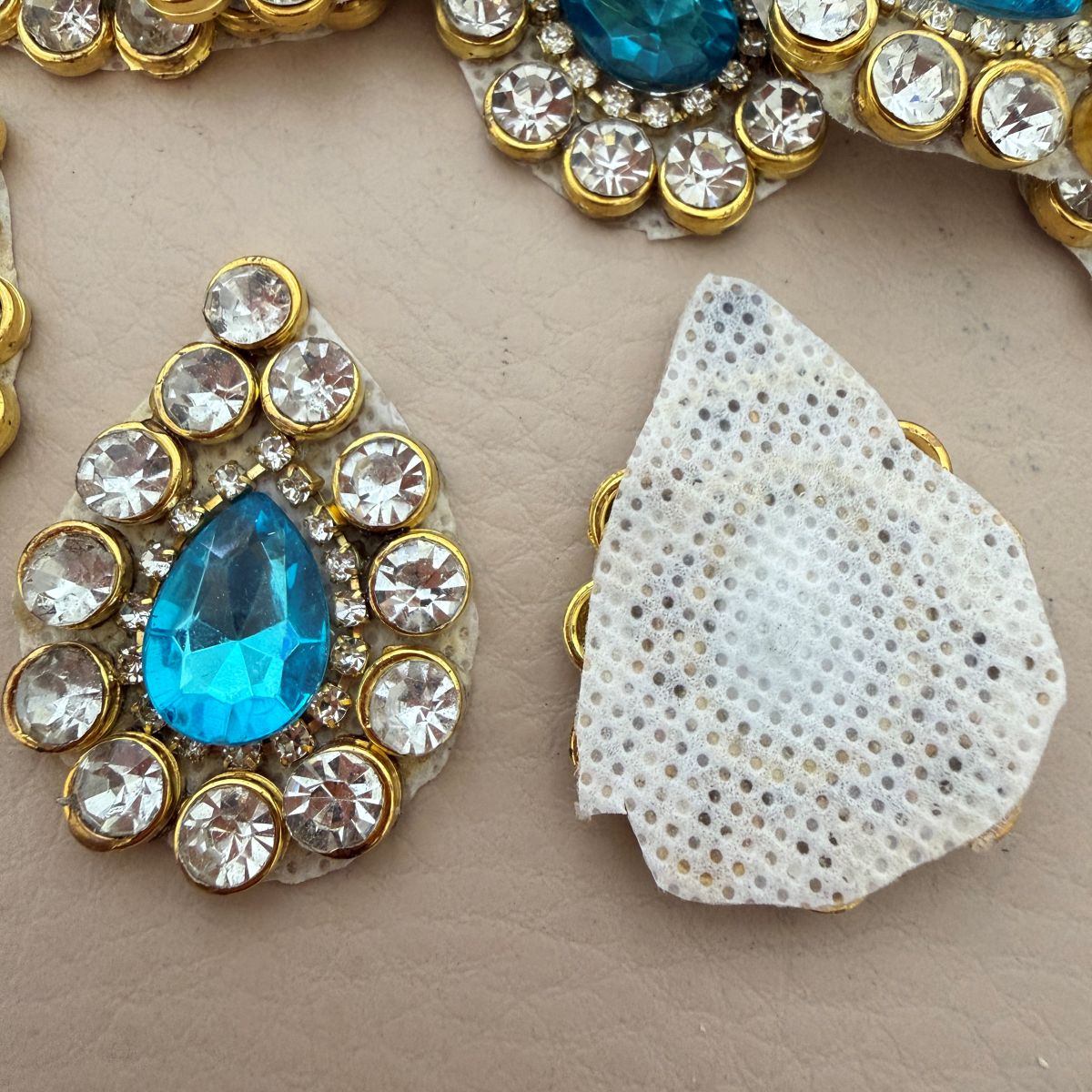 Blue Crystal Rhinestone Lehenga Embellished Rustic Decor Patch- Pack Of 20