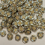 Gold Enamel Flower Rhinestone Patch- pack of 25