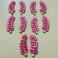 Pink Crystal Rhinestone Leaf Patch – Pack of 10