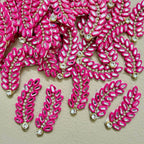 Pink Crystal Rhinestone Leaf Patch – Pack of 10