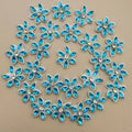 Blue Rhinestone Flower Appliques Patches DIY Craft Supplies - Pack of 25