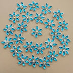 Blue Rhinestone Flower Appliques Patches DIY Craft Supplies - Pack of 25