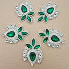 Emerald Green Rhinestone Applique Patch – Pack of 5 | Crystal Embellishment