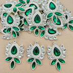 Emerald Green Rhinestone Applique Patch – Pack of 5 | Crystal Embellishment