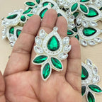 Emerald Green Rhinestone Applique Patch – Pack of 5 | Crystal Embellishment