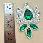 Emerald Green Rhinestone Applique Patch – Pack of 5 | Crystal Embellishment