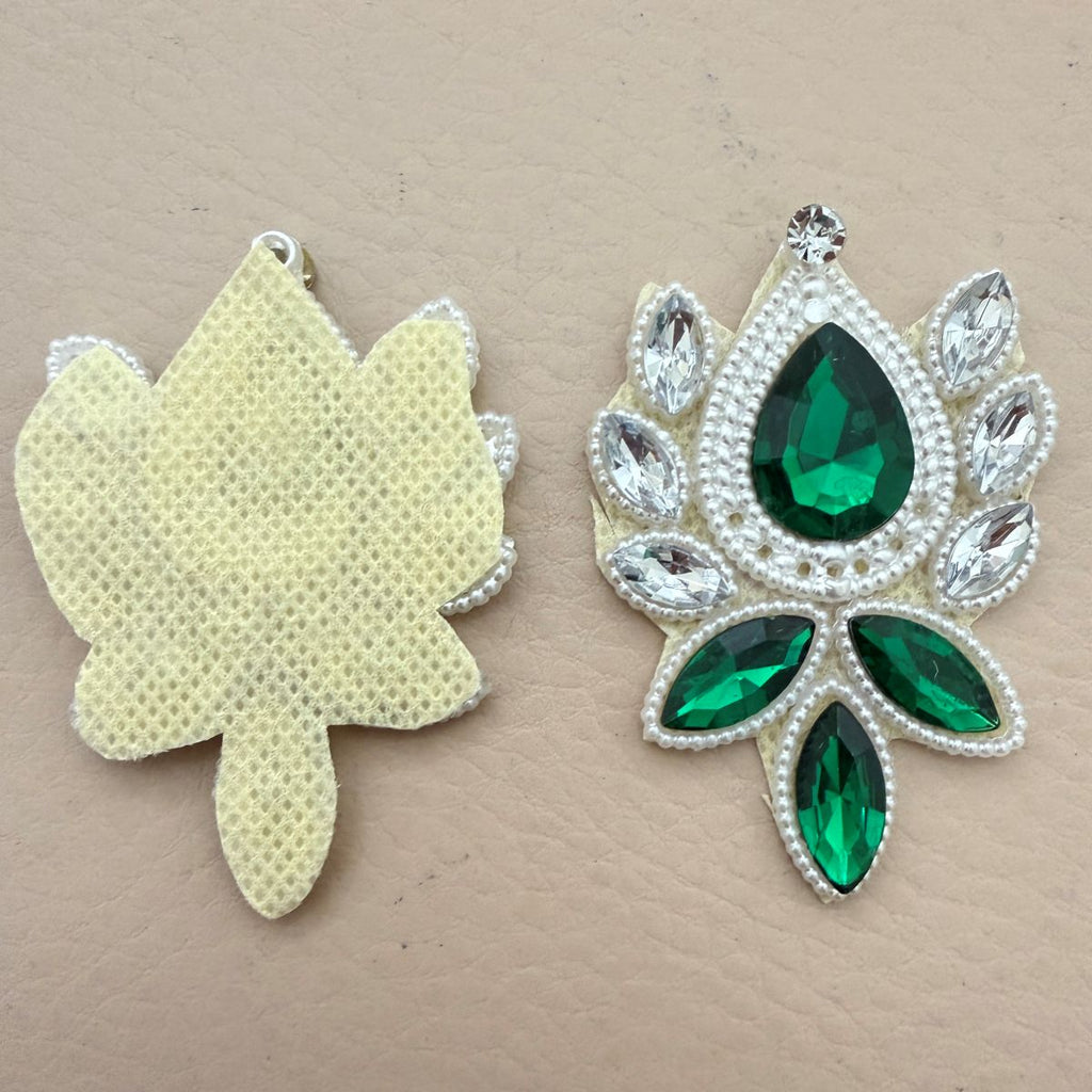 Emerald Green Rhinestone Applique Patch – Pack of 5 | Crystal Embellishment