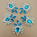 Blue Rhinestone Applique for Indian Outfit Motifs Patch – Pack of 5