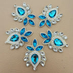 Blue Rhinestone Applique for Indian Outfit Motifs Patch – Pack of 5