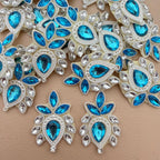 Blue Rhinestone Applique for Indian Outfit Motifs Patch – Pack of 5