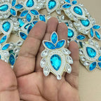 Blue Rhinestone Applique for Indian Outfit Motifs Patch – Pack of 5