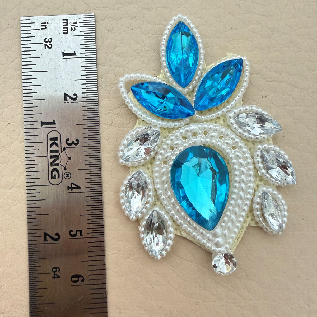 Blue Rhinestone Applique for Indian Outfit Motifs Patch – Pack of 5
