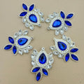 Royal Blue Rhinestone Applique Patch For Lehenga Embellishment – Pack of 5